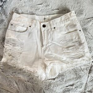 Billabong White Jean Shorts